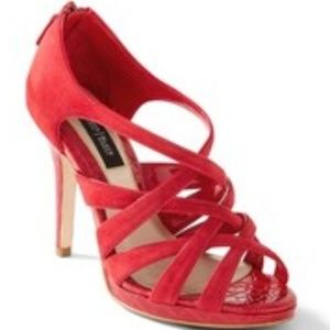 Red Suede Strappy Heel by WHBM